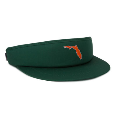 Imperial dark green Tour Visor™ with embroidered state of Florida in orange with a white outline
