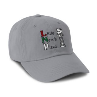 grey cotton cap with little neros pizza embroidery