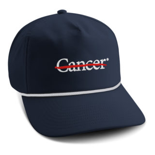 Imperial navy cap with white rope, End Cancer logo on front, front view