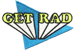 retro looking graphic that says Get Rad