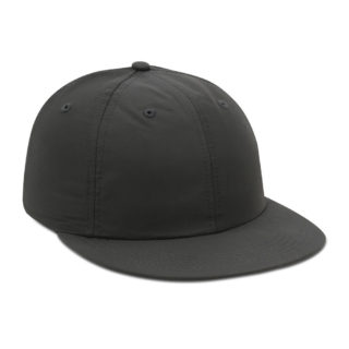 dark grey flat bill cap in performance fabric