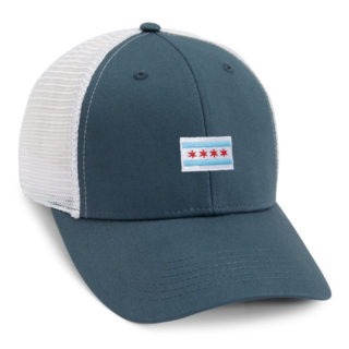 breaker blue and white mesh back cap, Chicago flag embroidery