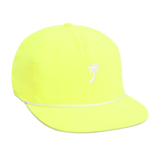 neon yellow 5 panel rope cap with white palm logo
