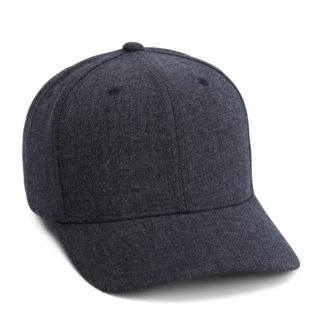 high crown heathered navy fabric cap
