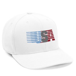 white high crown cap with USA embroidery