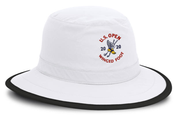 white sun-protection hat, US Open 2020 Winged Foot embroidery