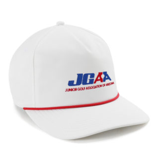 Junior Golf Association of Arizona white hat with red rope