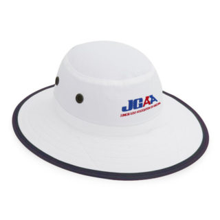 Junior Golf Association of Arizona black and white sun protection hat