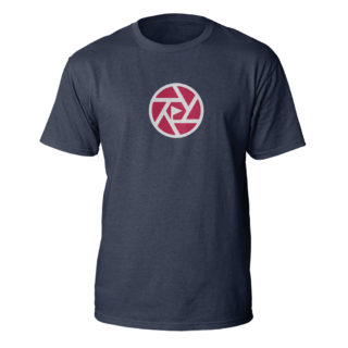 navy t-shirt with golf in your state circle logo on the center chest