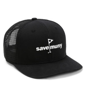 black high crown cap with black mesh and save muny embroidery