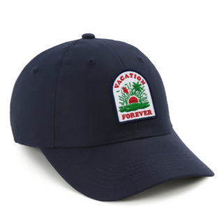 true navy performance cap with slackertide vacation forever patch