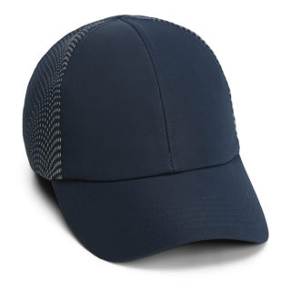 navy performance cap with reflective pattern printed on the side pannels - quarter view