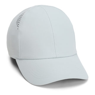 Glacier blue performance cap with perforated pattern on top - quarter view