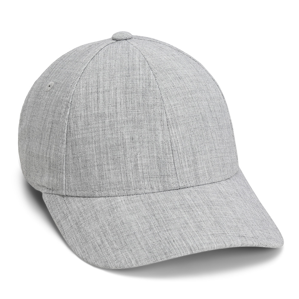 Performance poly fabric hat with a tonal jacquard pattern in grey